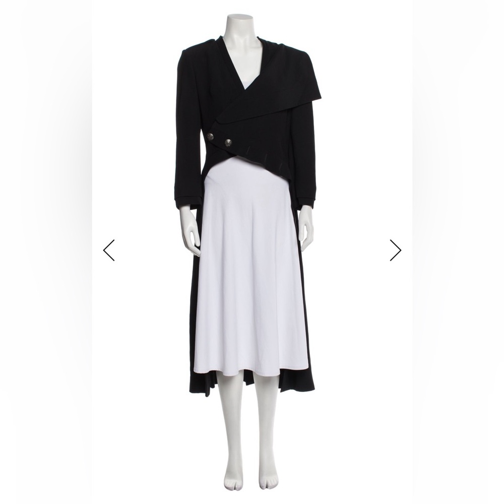 ALEXANDER McQUEEN Black Asymmetrical Tuxedo Tail Coat Tailcoat Military 10 M/L